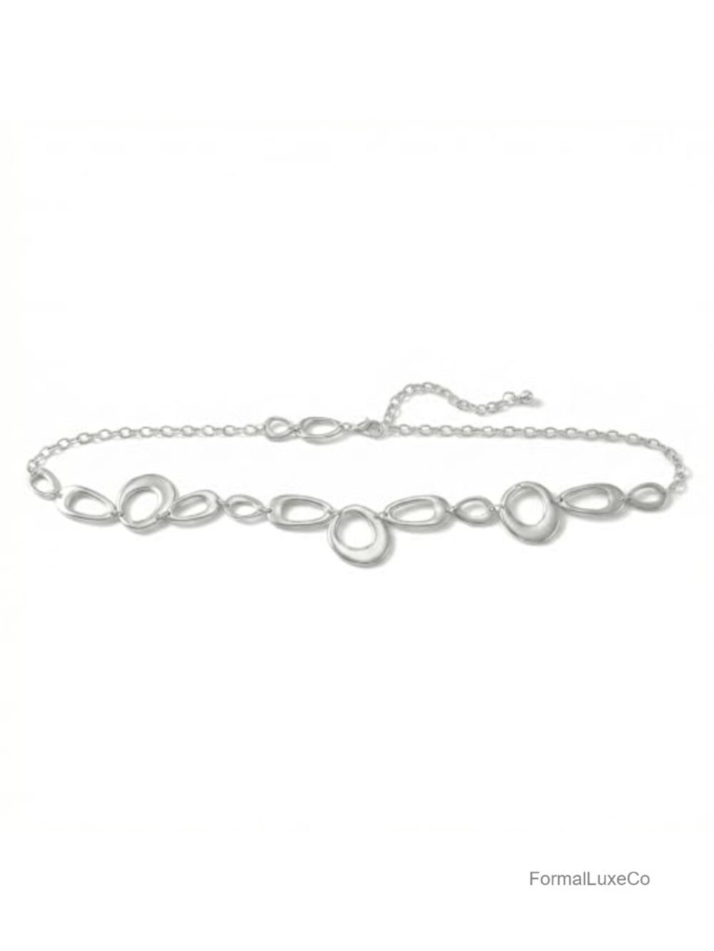 Chunky Silver Chain Belt for Women Metallic Waist Chain Dress Accessory
